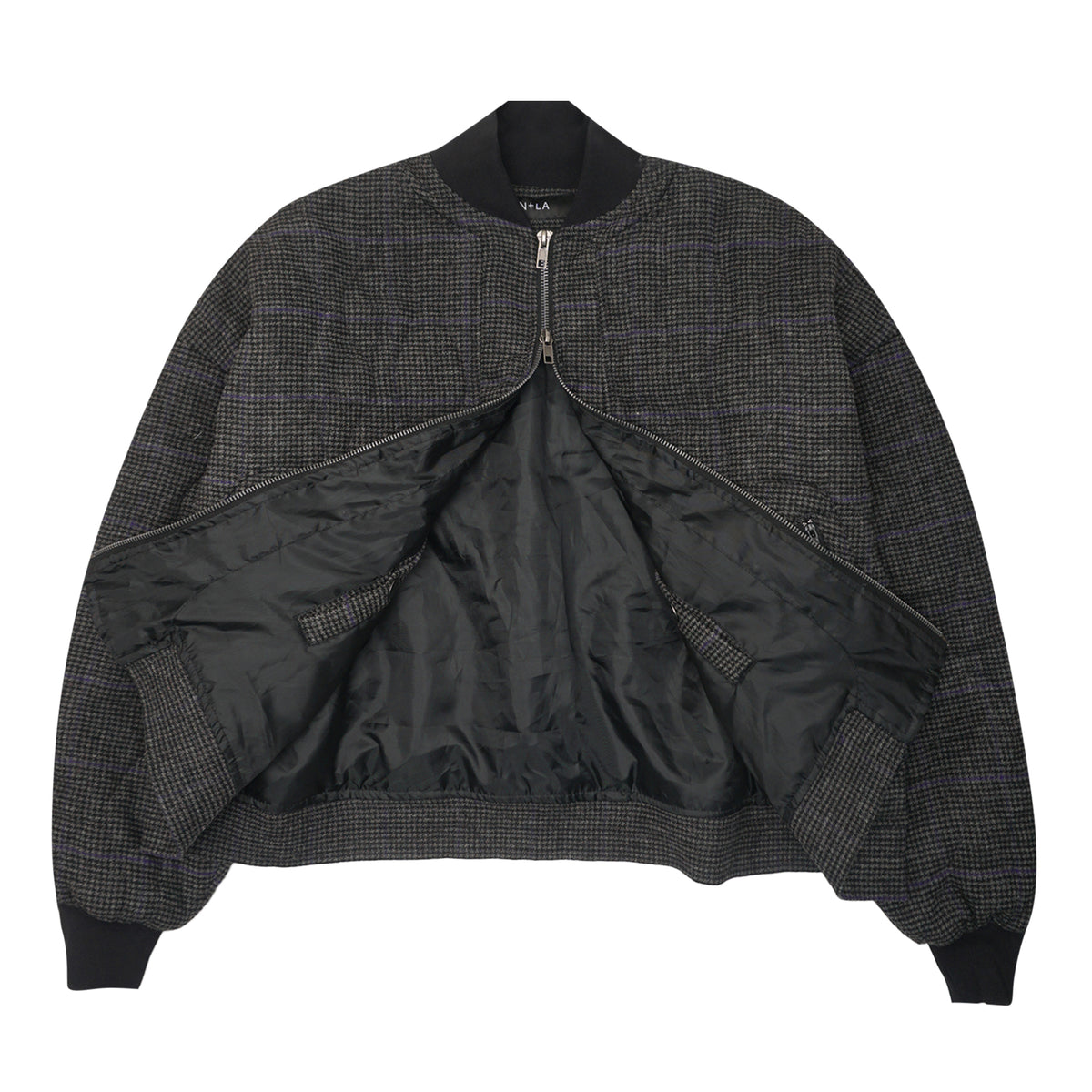 "THAI" BOMBER JACKET IN PIGEON PLAID/CITRON