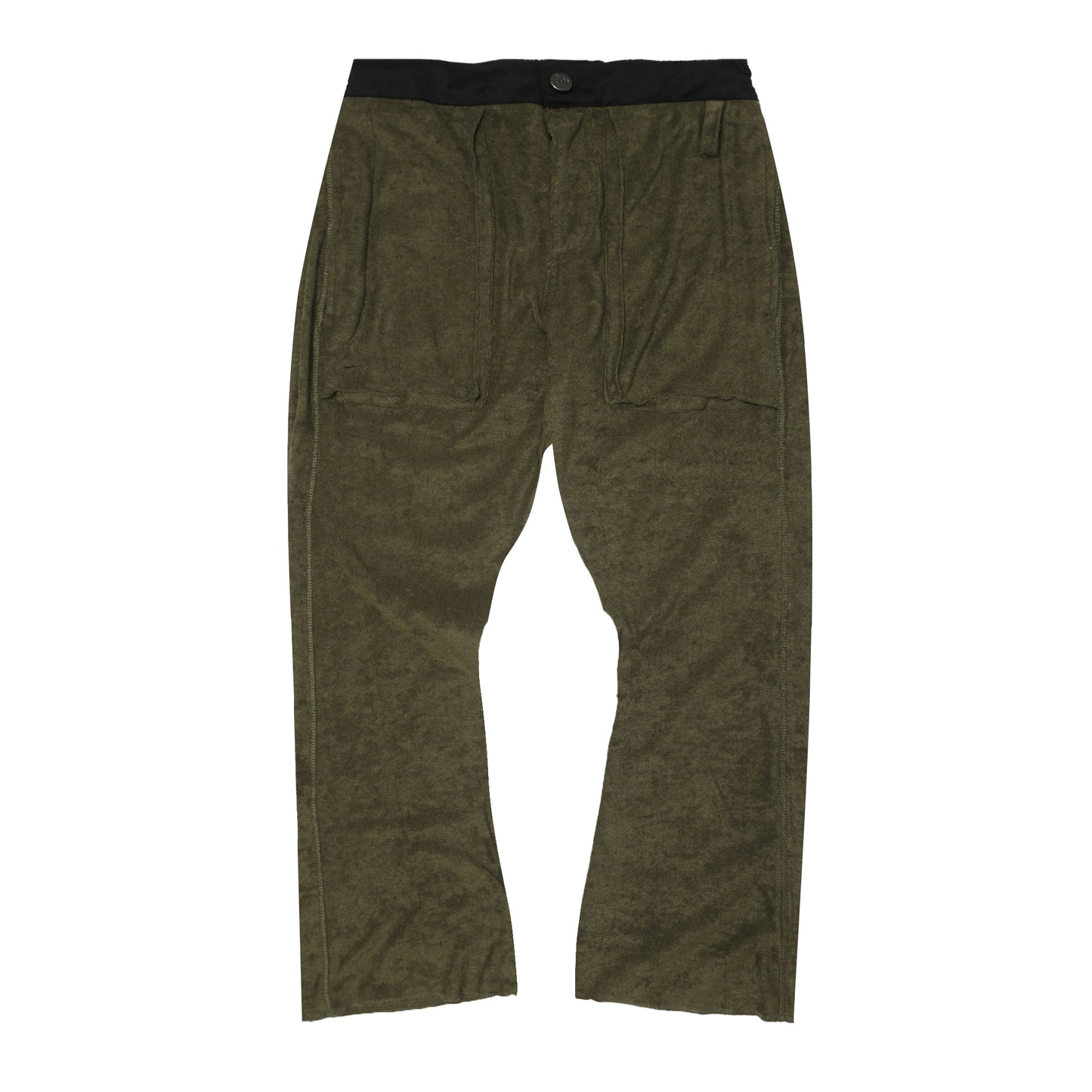 M+ TOWEL BOOTCUT PANTS IN OLIVE