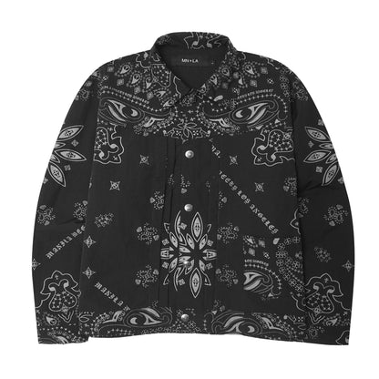 "PEACE PAISLEY" TRUCKER JACKET IN ANTHRACITE
