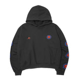"TEMPLE BLOOM" HOODIE IN CAVIAR