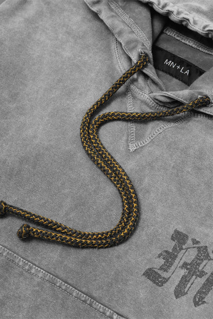 M'$ PAISLEY PATCHWORK MILITIA HOODIE IN CEMENT