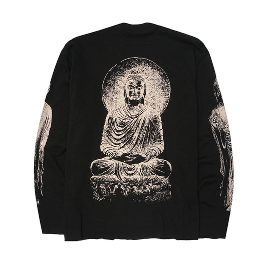 "THE ENLIGHTENED ONE" LONGSLEEVE TEE IN CAVIAR