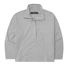 QUARTER ZIP L/S TEE IN HEATHER GREY