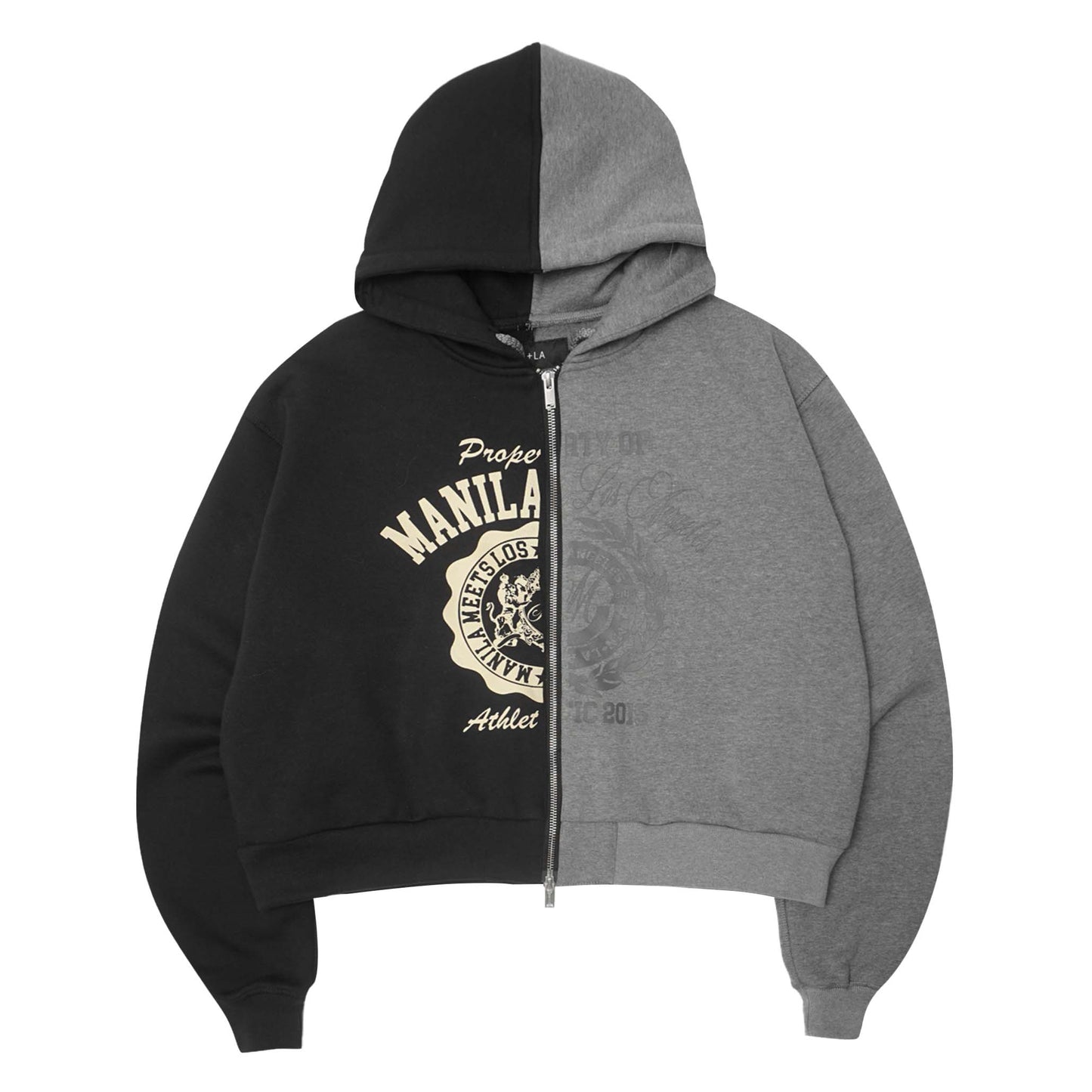 MN+LA™ SPLIT HOODIE IN ANTHRACITE/HEATHER GREY