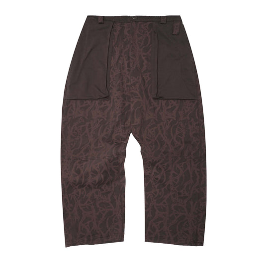 "VINES AND THORNS" OVERPOCKET PHAT PANTS IN CHARCOAL GREY