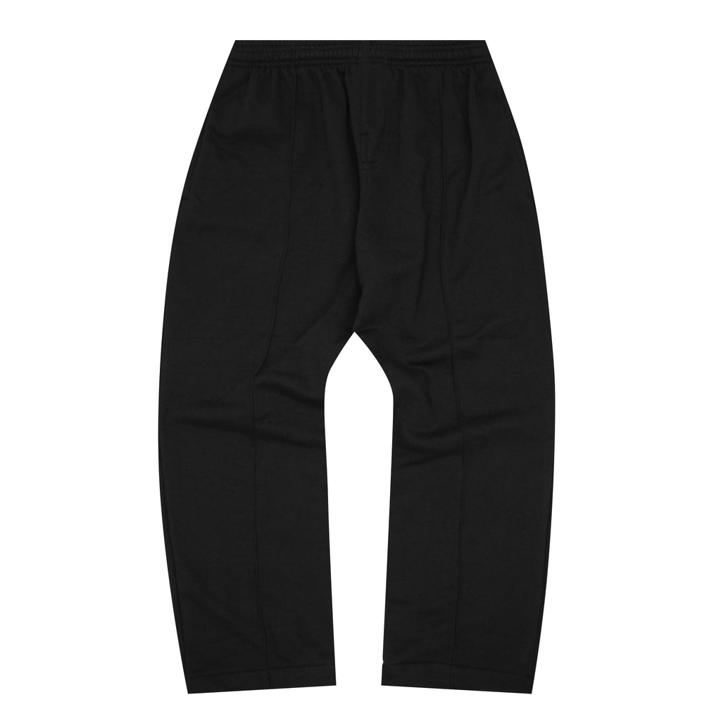 FRENCH TERRY PLEATED WIDE LOUNGE PANTS IN ANTHRACITE – MN+LA