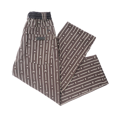 M+ PINSTRIPED OVERPOCKET PHAT PANTS IN CHARCOAL GREY
