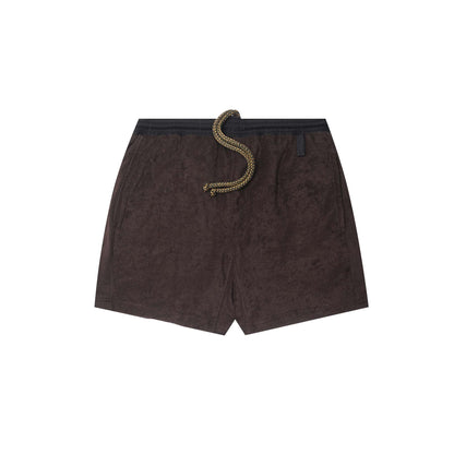 TOWEL STRIDE SHORTS IN CHARCOAL GREY