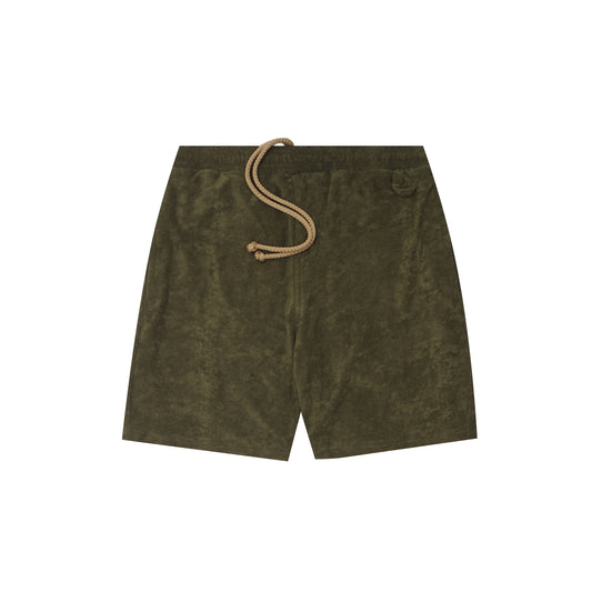 TOWEL TERRY SWEATSHORTS IN OLIVE