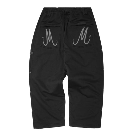 "IRON CROSS" PHAT PANTS IN CAVIAR
