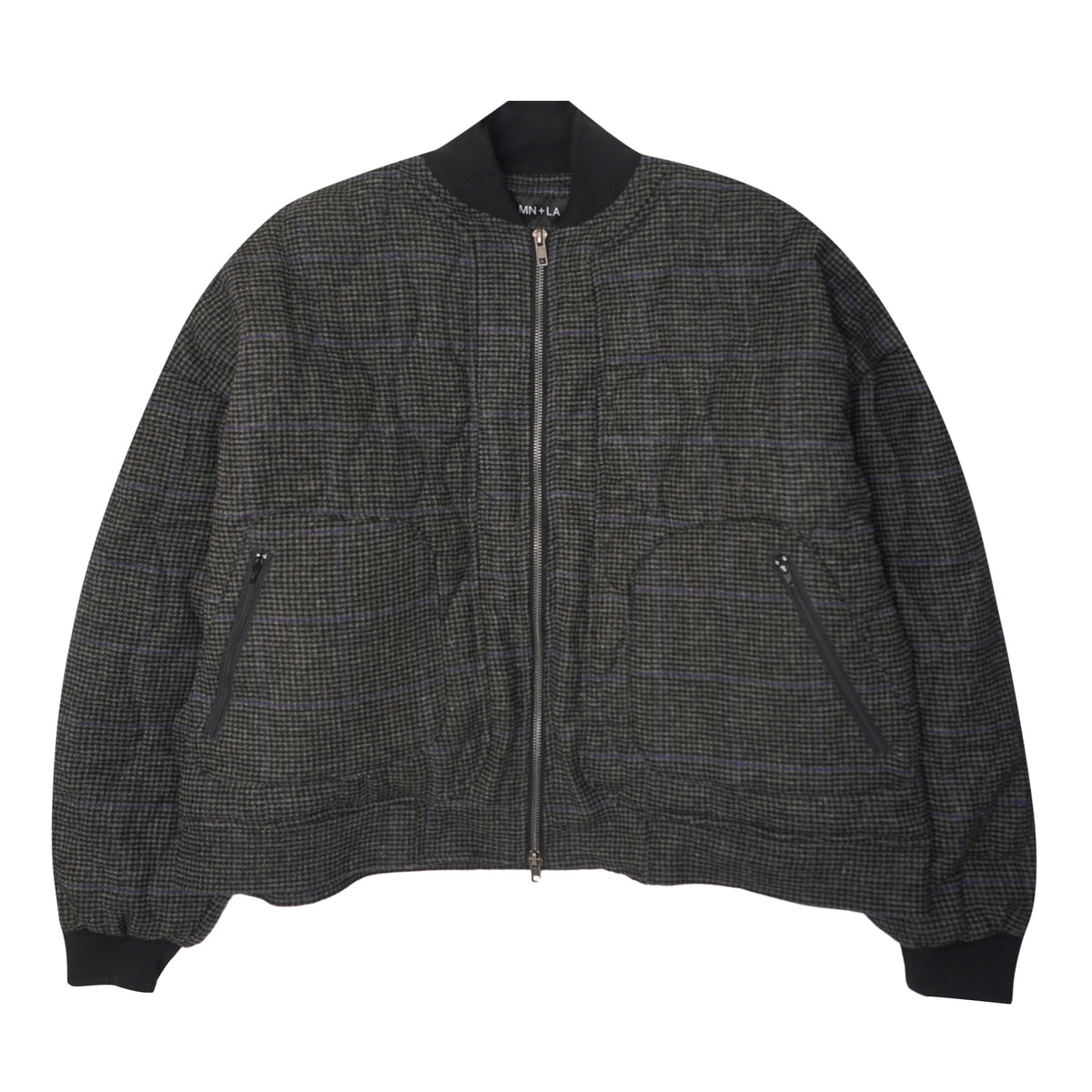 "THAI" BOMBER JACKET IN PIGEON PLAID/SAFFRON