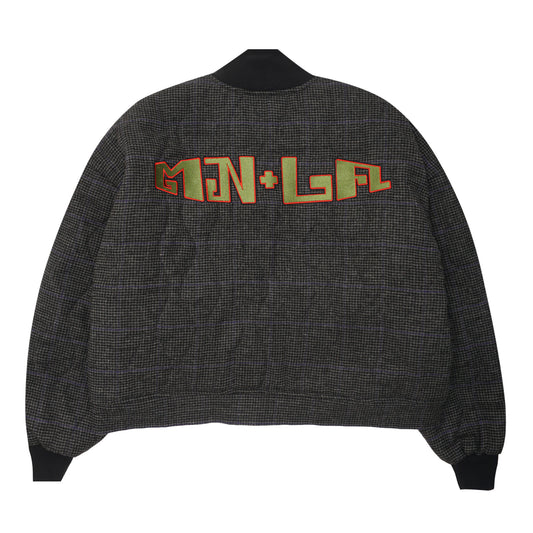 "THAI" BOMBER JACKET IN PIGEON PLAID/CITRON