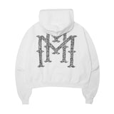 "THORN M'$" HOODIE IN WHITE