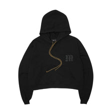 M'$ PAISLEY PATCHWORK MILITIA HOODIE IN CAVIAR