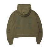M'$ PAISLEY PATCHWORK MILITIA HOODIE IN OLIVE