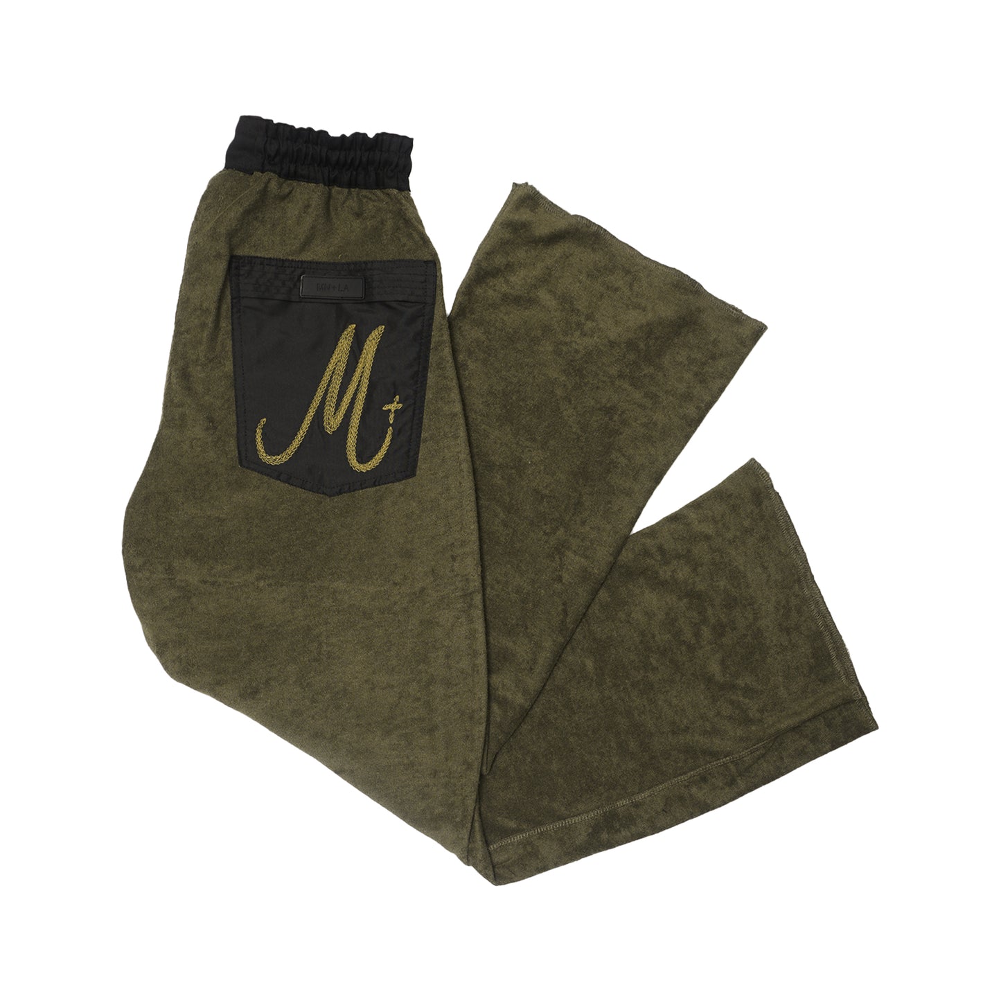 M+ TOWEL BOOTCUT PANTS IN OLIVE