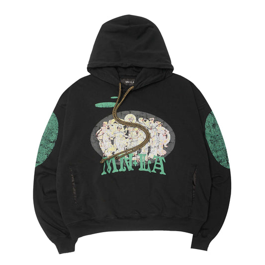 "ECHOES OF HEAVEN" HOODIE IN CAVIAR
