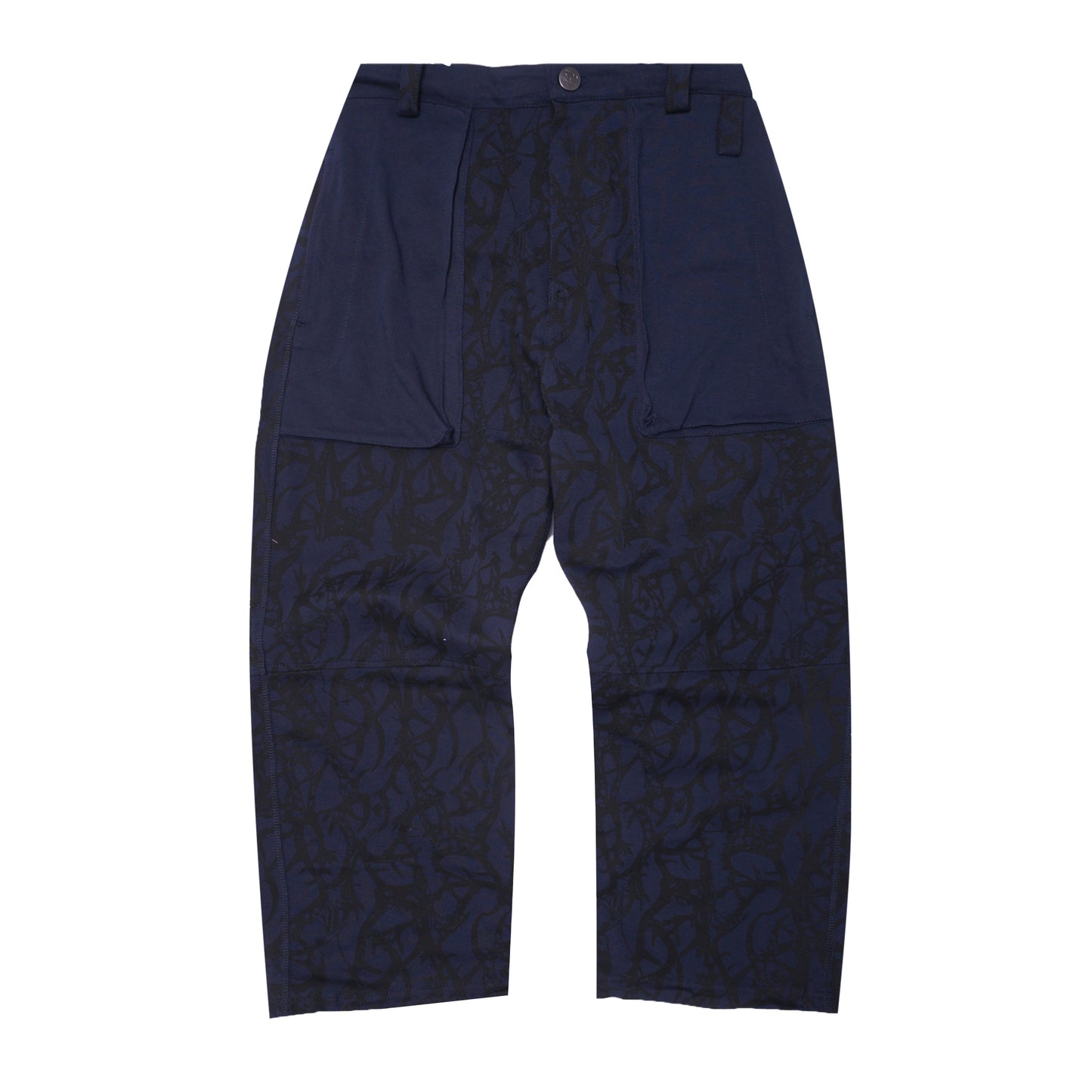 "VINES AND THORNS" OVERPOCKET PHAT PANTS IN NAVY