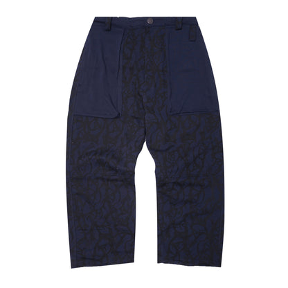 "VINES AND THORNS" OVERPOCKET PHAT PANTS IN NAVY