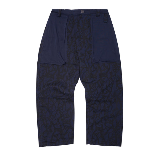 "VINES AND THORNS" OVERPOCKET PHAT PANTS IN NAVY