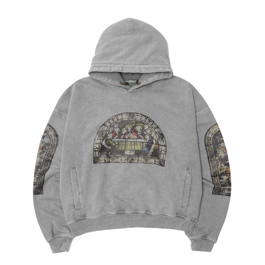 "LAST SUPPER" HOODIE IN CEMENT