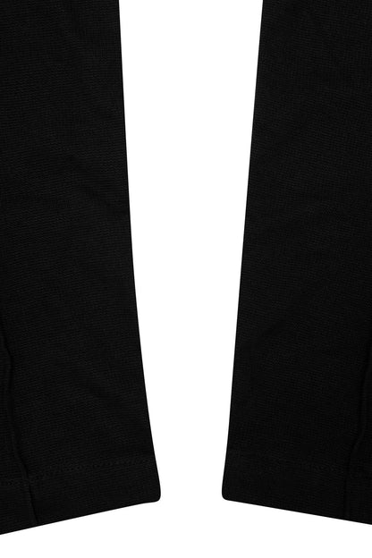 WAFFLE WEAVE PLEATED WIDE PANTS IN CAVIAR