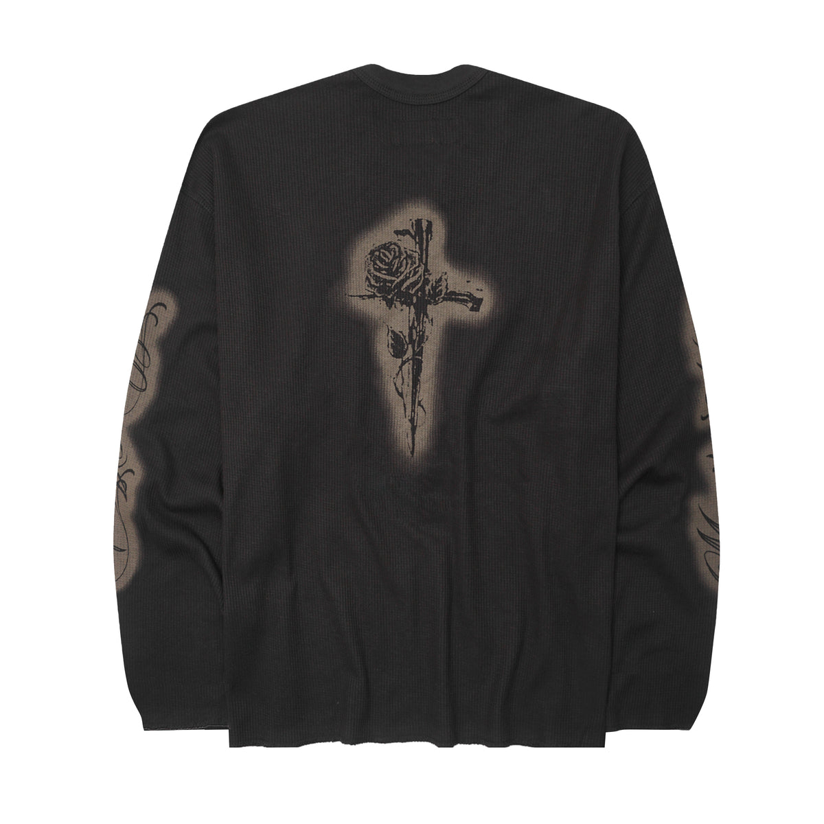 "CITY OF ANGELS" WAFFLE LONGSLEEVE TEE IN NIGHT OLIVE