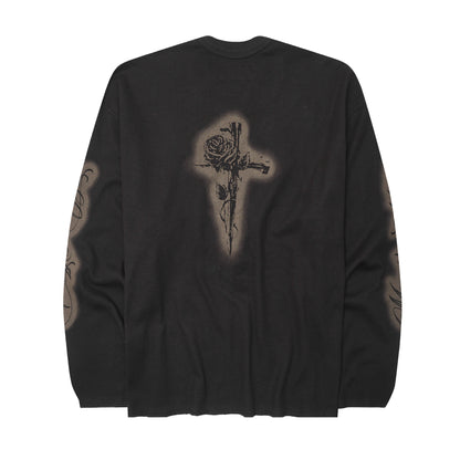 "CITY OF ANGELS" WAFFLE LONGSLEEVE TEE IN NIGHT OLIVE