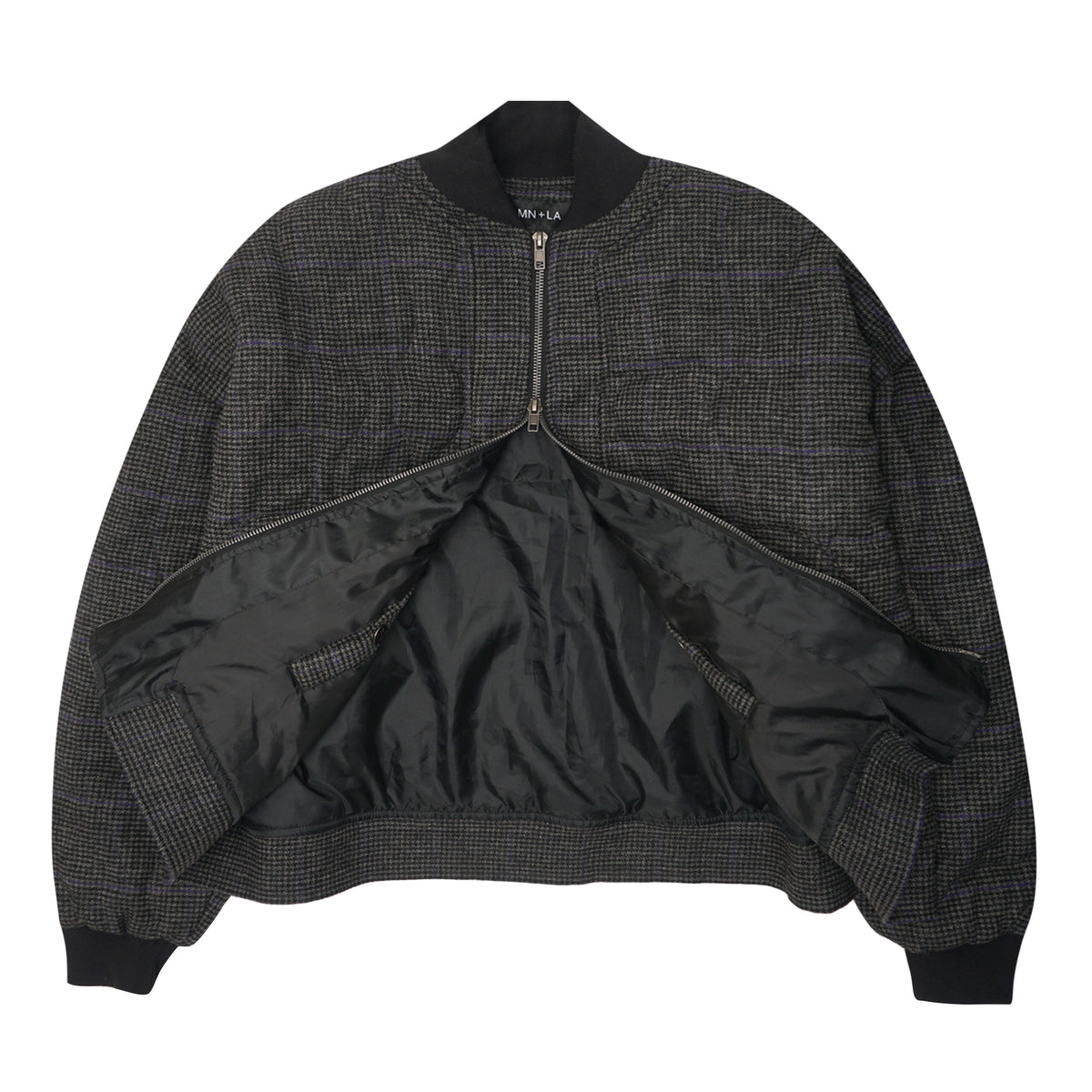 "THAI" BOMBER JACKET IN PIGEON PLAID/SAFFRON