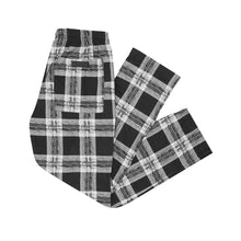 PLEATED WIDE PANTS IN INK PLAID