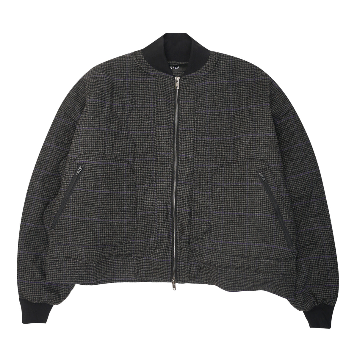 "THAI" BOMBER JACKET IN PIGEON PLAID/CITRON