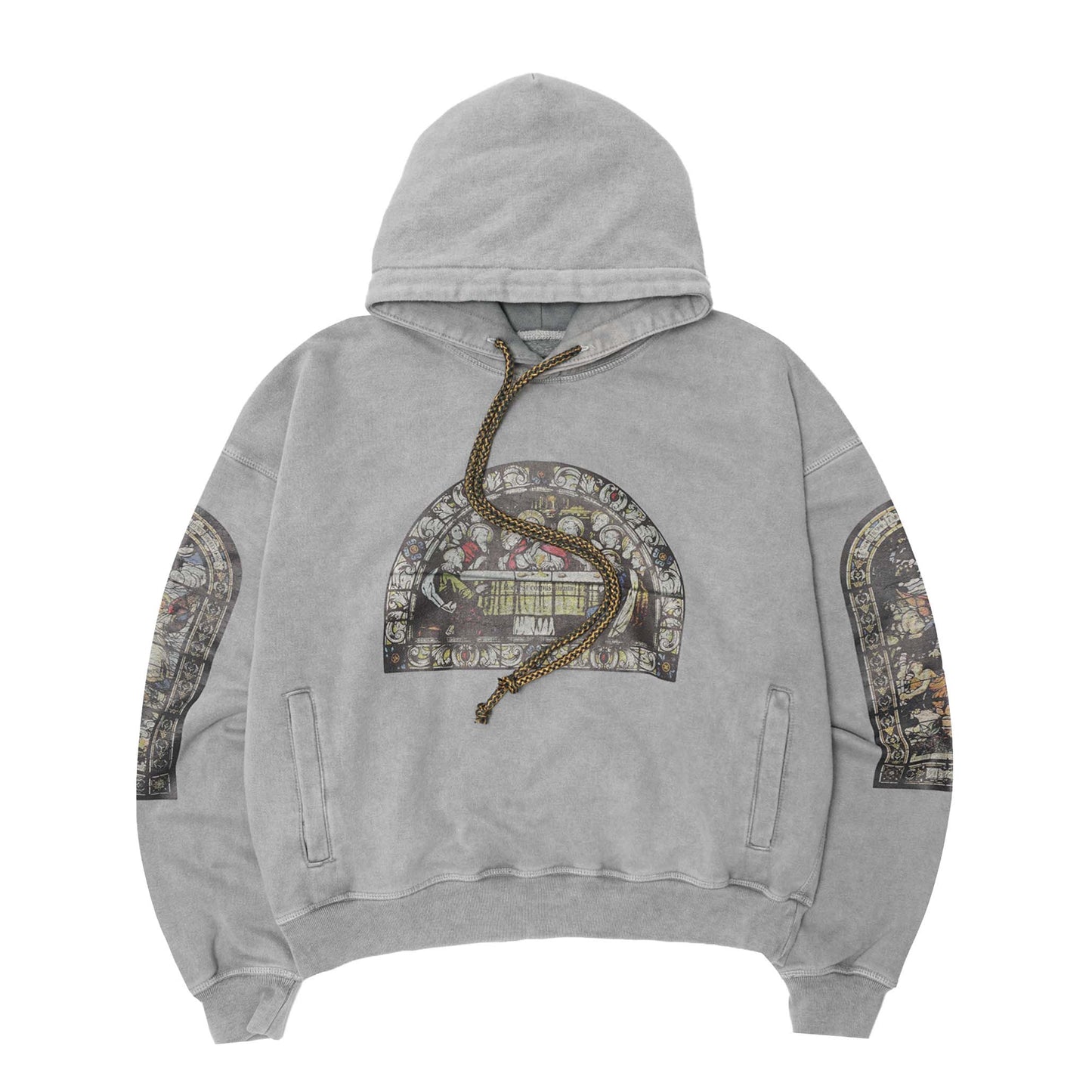 "LAST SUPPER" HOODIE IN CEMENT
