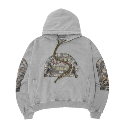 "LAST SUPPER" HOODIE IN CEMENT