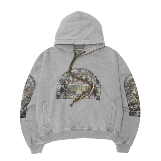 "LAST SUPPER" HOODIE IN CEMENT