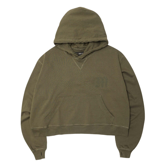 M'$ PAISLEY PATCHWORK MILITIA HOODIE IN OLIVE