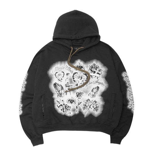 "CITY OF ANGELS" HOODIE IN ANTHRACITE