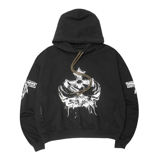 "WINGS OF REDEMPTION" HOODIE IN CAVIAR