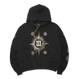 "MONARCH CROSS" HOODIE IN CAVIAR