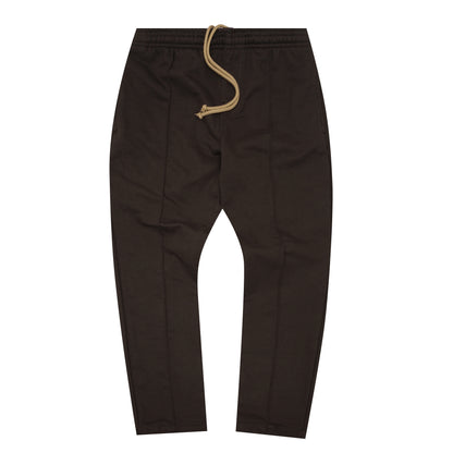 FRENCH TERRY PLEATED LOUNGE PANTS IN WOOD