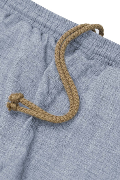 CROPPED LOUNGE PANTS IN PEBBLE BLUE