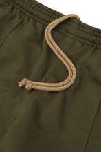 FRENCH TERRY PLEATED WIDE LOUNGE PANTS IN OLIVE