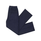 PLEATED BOOTCUT PANTS IN HAGUE BLUE