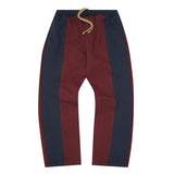 ROGUE SPLIT WIDE PANTS IN BURGUNDY/NAVY