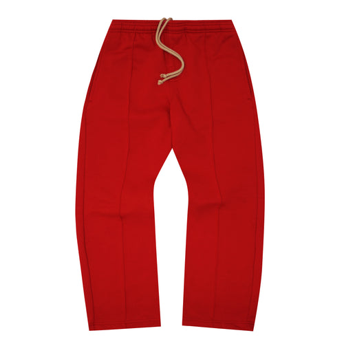 PLEATED WIDE LOUNGE PANTS IN FADED RED