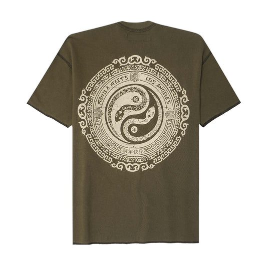 "YEAR OF THE SNAKE" WAFFLE TEE IN OLIVE