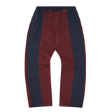 ROGUE SPLIT WIDE PANTS IN BURGUNDY/NAVY