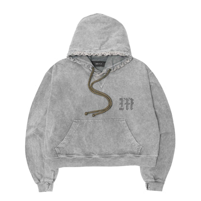 M'$ PAISLEY PATCHWORK MILITIA HOODIE IN CEMENT