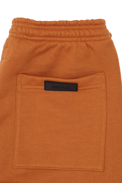 PLEATED WIDE LOUNGE PANTS IN TANGERINE