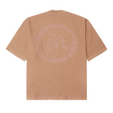 "CROP CIRCLES" MOCK NECK TEE IN APRICOT