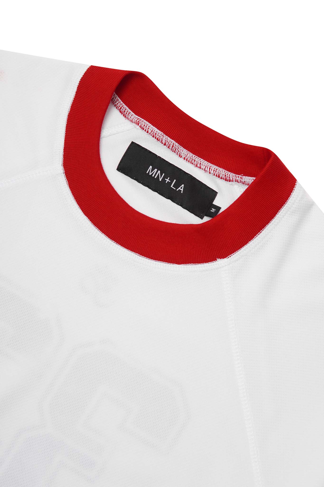 "33" TEE IN CARMINE/NAVY